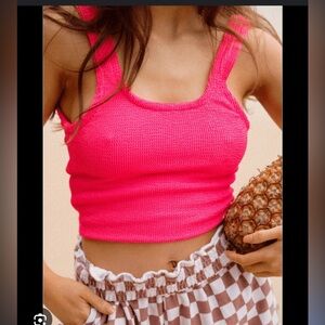 Lolita crinkle Ribbed Fitted Tank Top. Anthropologie. Instagram famous brand